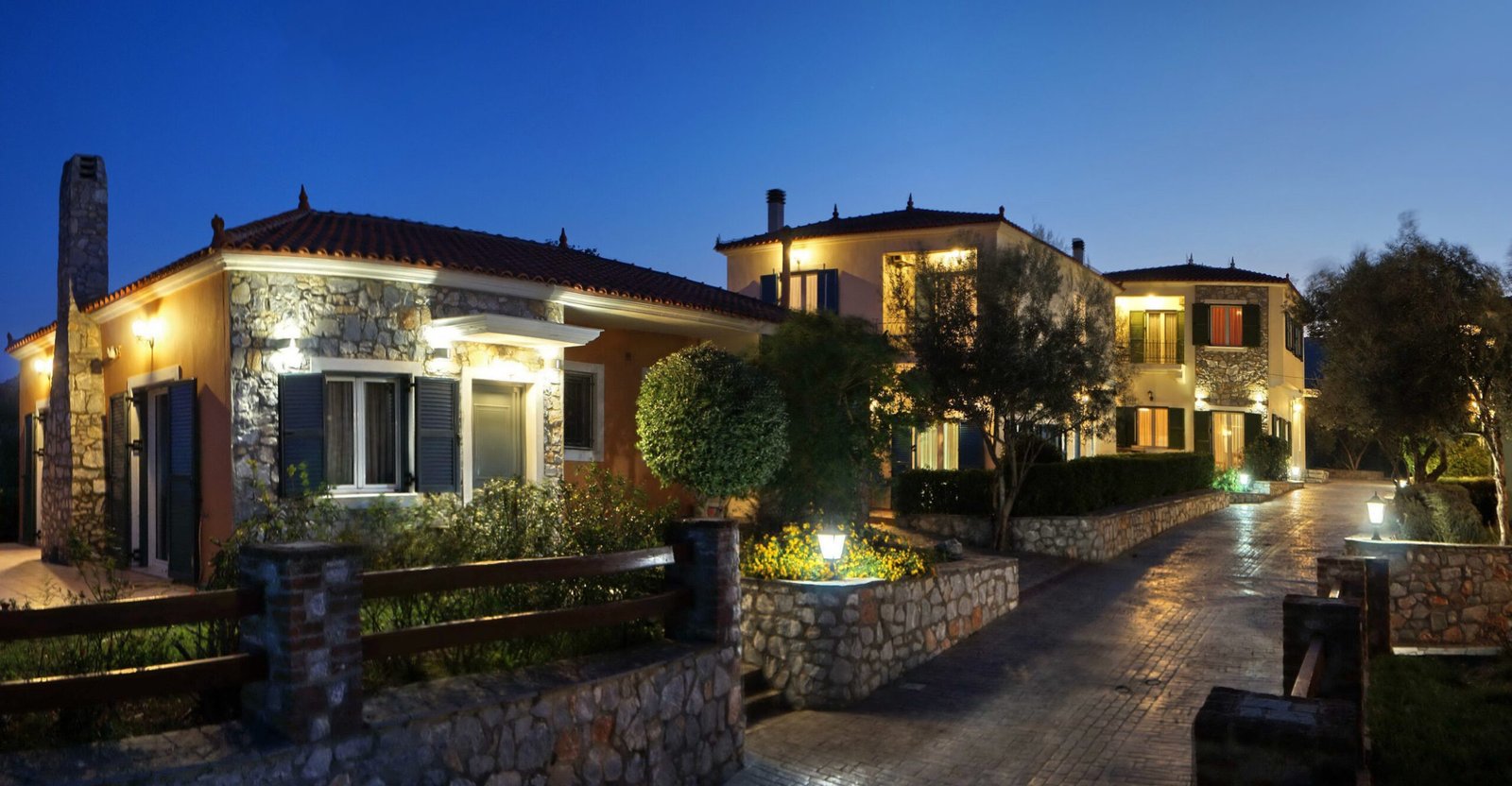 lesvos villas ground floor night photo